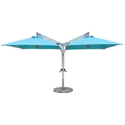 China Modern Double Sided Outdoor Cafe Garden Umbrella Outdoor Parasol Sunshades for sale