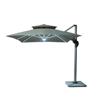 China Beach Umbrella Solar Powered Outdoor Umbrella Led Roman Light Umbrella for sale