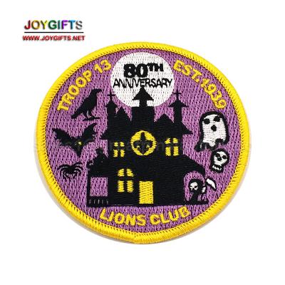 China 3D Embroidery Blank Patches Custom Lion Club Patches Stitched Iron Patches for sale