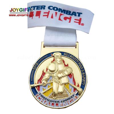 China Custom USA Ribbon Award Medals Custom Sports Medals Custom Firefighter Medal for sale