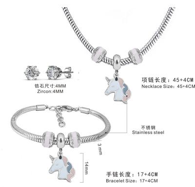 China Hippo Joyera De Acero Stainless Multicolor TRENDY 3 Piece Jewelry Sets for sale