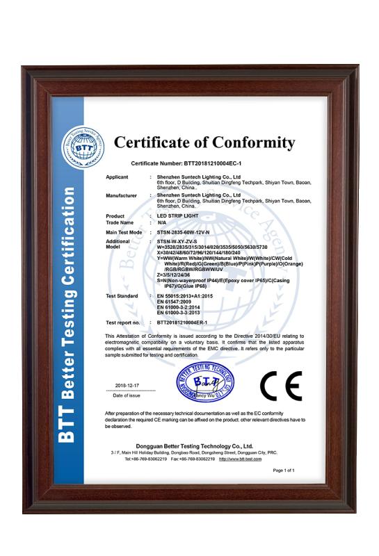 CE - Shenzhen Suntech Lighting Co., Ltd.