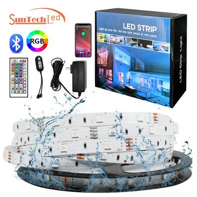 China 2020 Hot Selling Mobile Phone Waterproof Remote Control App 5m Residential 12V Led Light Flexible Strip SMD 5050 RGB Kit for sale