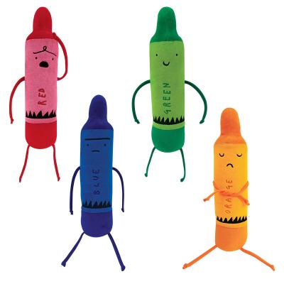 China Red oil soft toy pastel crayon children's rebel brush plush doll, yellow, blue and green plush border toys for sale