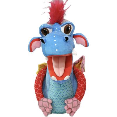 China Orchard Toys Amazon Best Selling Plush Blue Dragon Gloves Toys Plush Doll Figure Funny Gift Stuffed Toy For Kids for sale