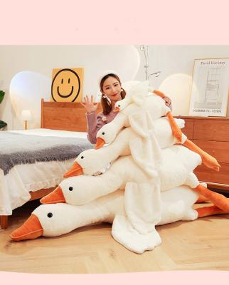 China New Funny Sand Plush Big Size Duck Plush Toy Doll White Goose Toys Sleeping Goose Plush Pillow Cushion Soft Stuffed Toy for sale