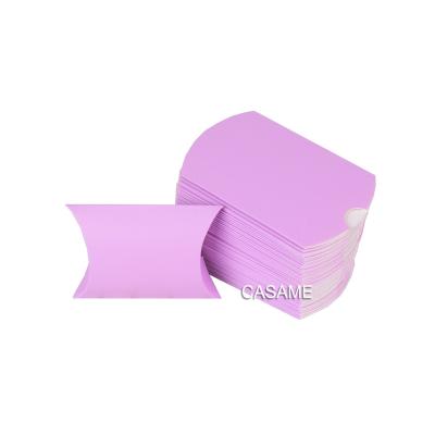 China Biodegradable Violet Purple Orchid Factory Direct Selling Custom Make Colorful Pillow Boxes Packaging Paper Pillow Box Products for sale