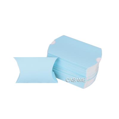 China Pure Eco-friendly Biodegradable Blue Boy Lighjt Paper Box Lighjt Paper Box Craft Paper Pillow Shape Favor Gift Box Colorful Pie for sale