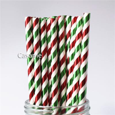 China Black Biodegradable Drinking Paper Straws For Party Red Green Christmas Festive Supplies for sale