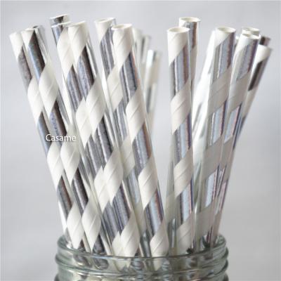 China Custom Colored Disposable Paper 25 Pcs Wholesale Drinks Biodegradable Paper Straw for sale