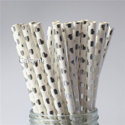 China Colorful Disposable Wholesale Paper Drinking Paper Straws Gold Foil Biodegradable Paper Straw for sale