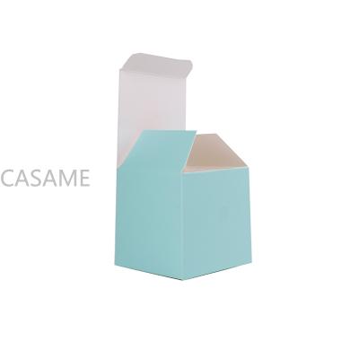 China Mini Ring Paper Boxes Chocolate Gift Biodegradable Light Blue Small Candy Square Envelope Sweet Packaging Box For Wedding Decorations Supplies for sale