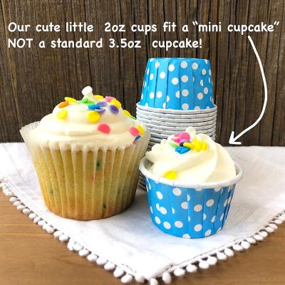 China Paper Rainbow Colors MINI Candy Nut Paper Cups - MINI Baking Liners - purple green blue yellow orange red - polka dot for sale