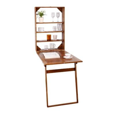 China European Style Teak Storage Cabinet Wall Mounted Folding Wooden Dining Table (Height) Adjustable for sale