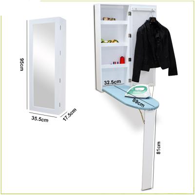 China China Foshan factory modern folding ironing board cabinet with mirror wholesale and save space for sale