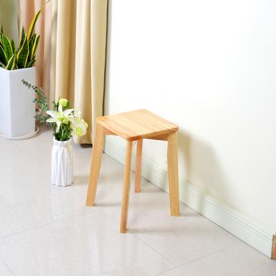 China Simple Design Solid Rubber Wood Storage Stools Vanity Dining Stool , Study Stool for sale