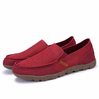 China Fashion Trend Best Selling Men's Lightweight Canvas Loafer Casual Shoes Rubber Dinghy Walking Flat Shoes for sale