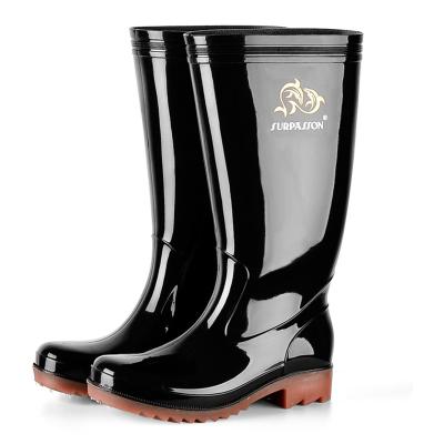 China Fashion Trend Custom LOGO Plus Velvet Chunky Rain Boots Fashion Wholesale 2021 Men Boots Rain PVC Rubber Rain Boots for sale