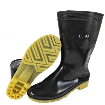 China Fashion trend ladies fashion rubber rain boots 2021 wholesale PVC men's rain boots work shoes ankle booties women rain boots for sale