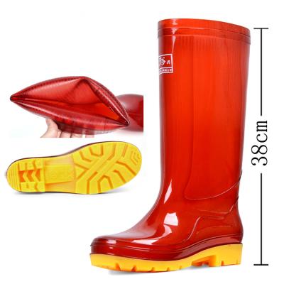 China Fashion Trend Insurance Worker Shoes Rubber Waterproof Work Rain Rejects Men Ladies PVC Knee High Rain Boots Shoes for sale