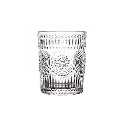 China CLASSIC 9.5 Oz Embossed Romantic Vintage Water Drinking Glasses for sale