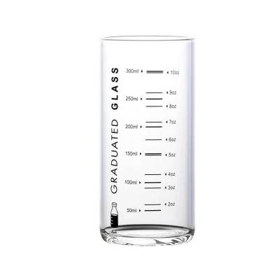 China 350ml 12oz High Borosilicate Sustainable Ball High Ball Drinking Glass Cups With Gauge for sale