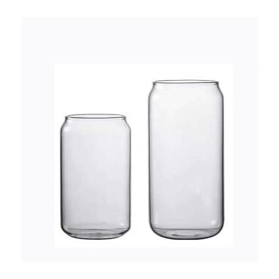 China Wholesale 550ml 400ml Sustainable Borosilicate Can Shaped Beer Glasses for sale