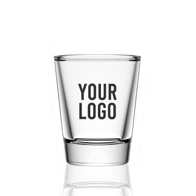 China High Quality Glass Bullet Shot Glasses Shot Glasses 50ml/1.5oz Custom Logo Shot Glasses for sale