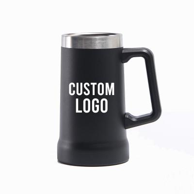 China Stainless Steel Beer Mug Wholesales Vacuum Insulation Double Wall Stainless Steel Black Beer Mug for sale