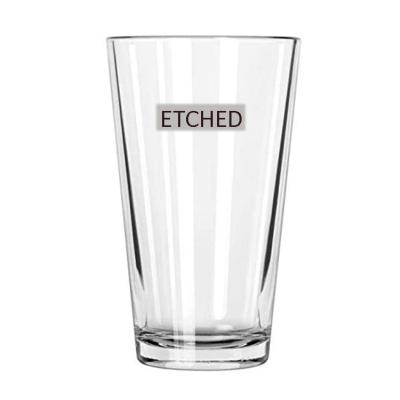 China CLASSIC 16oz 450ml Etched High Ball Beer Pint Glasses Laser Engraved for sale