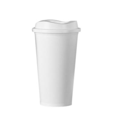 China Custom Reusable White Single Wall PP BPA Free Plastic Coffee Cup With Lid for sale