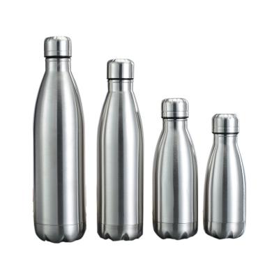 China Stocked 750ml 500ml 1000ml Single Wall Cola Shaped Stainless Steel Water Bottle for sale