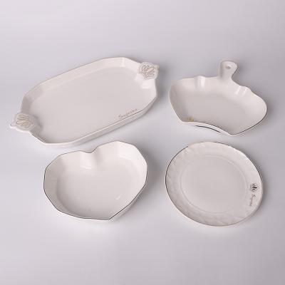 China 7 Days Delivery Viable Low Price 13 Inch Fine China Restaurant Dinnerware Ceramic Dish Set For Kitchen for sale