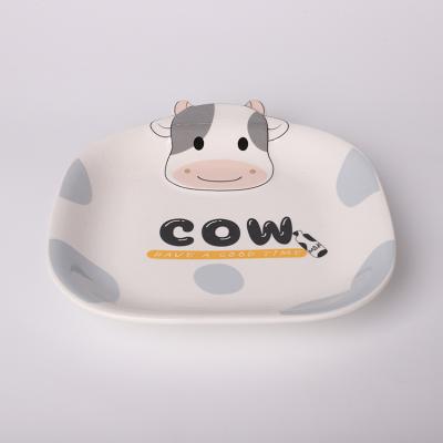 China Minimalist 7 Days The Cow On Delivery Shape 9 Inch Children's Dinnerware Set Dinnerware Sets Kids Plate For Kitchen for sale