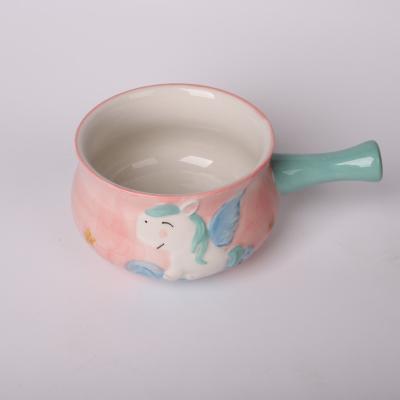 China Minimalist Ceramic Milk Pan Child Tableware Thousand Pot Soup Pot 7 Days Delivery Craft Products Hand Painted for sale