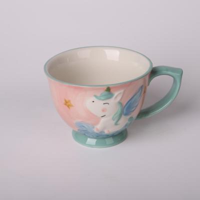 China Minimalist 7 Day Delivery Anti-Slip Design At The Bottom Breakfast Cup Pink Kids Tableware Breakfast Cup for sale