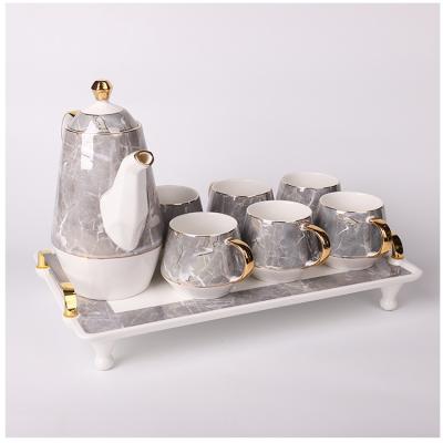 China New Style Coffee Tea Set Modern Ceramic Tea Set Pots Sustainable Luxury And Simplicity Lightweight Ceramic Teapot for sale