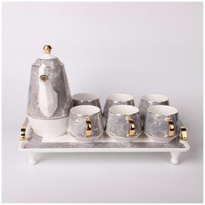 China Seven Days Viable Delivery Unique Design Ceramic Teapot Coffee Cup Set Teapot Tea Sets for sale