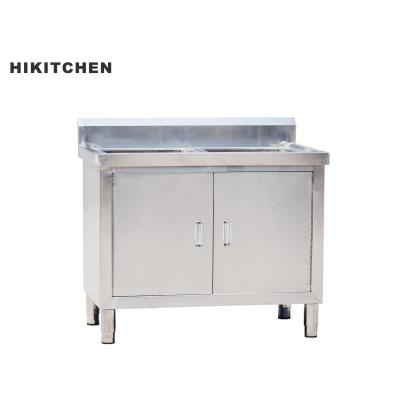 China Without faucet China supplier Hikitchen made stainless steel single double/tripple cabinet hand wash portable sink/with low price for sale