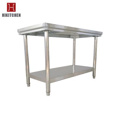 China Durable Factory Height Adjustable Knocked-Down Dining Kitchen Equipment Porcelain Stainless Steel Kitchen Metal Work Table for sale