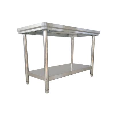 China Durable Kitchen Equipment China Factory Collect Cut Vegetables Fish Large Size Stainless Steel Metal Kitchen Dining Table Customized Work Bench for sale