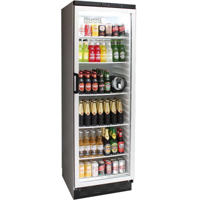 China Vertical Vegetable Commercial Beverage Cabinet Refrigerator Bar Fridge Single-temperature Display Door Glass Display Cooler for sale