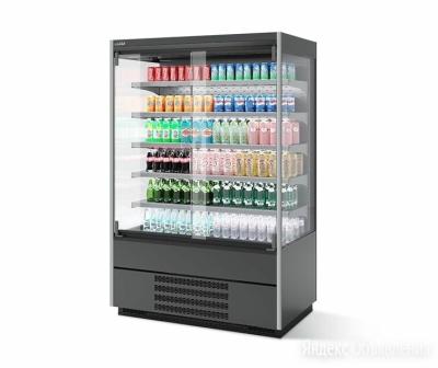 China Single-temperature Supermarket Display Refrigerator Beverage Cooler Glass Vertical French Door Refrigerator Vertical Door Freezer for sale