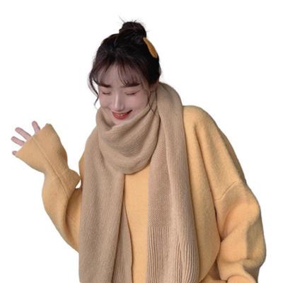 China Modern Factory Customize Fashion Trend Scarf Shawl Autumn Winter Unisex Japanese Scarf Solid Color Warm Daily Wool Scarf for sale