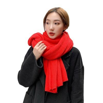 China Factory Wholesale Modern Customize Warm Premium Thickening And Lengthening Lady Shawl Solid Color Scarf Temperament Elegant Scarf for sale