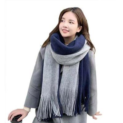 China Factory Wholesale Modern Customize Fashion Colorblock Thermal Scarf Couple Thickened Plain Daily Scarf for sale