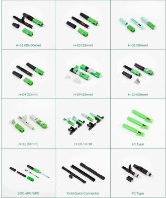 China SC APC Fiber Optic Fast Connector, sc fast connector green Assembly quick for sale