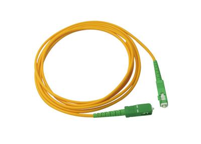 China Simplex SC APC Fiber Optic Patch Cord / Optical Fiber Jumper Customized Length for sale