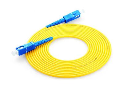 China Single Mode Fiber Optic Patch Cord Sc Sc , Fiber Optic Jumper Yellow Color,outdoor fiber cable for sale