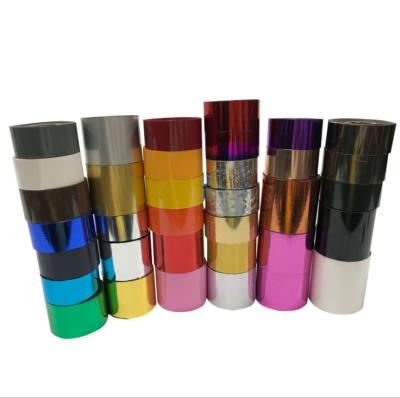 China Moisture proof hot sales custom bopp PET shiny hot stamping foil for panel gold foil roll for hot stamping plastic sheet for sale